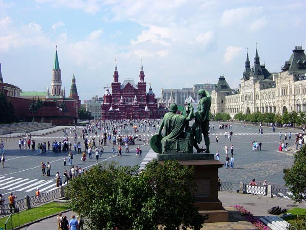 Red Square in Moscow with historic buildings