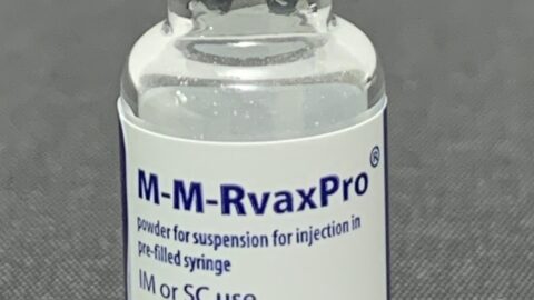 M-M-RvaxPro measles mumps rubella vaccine vial