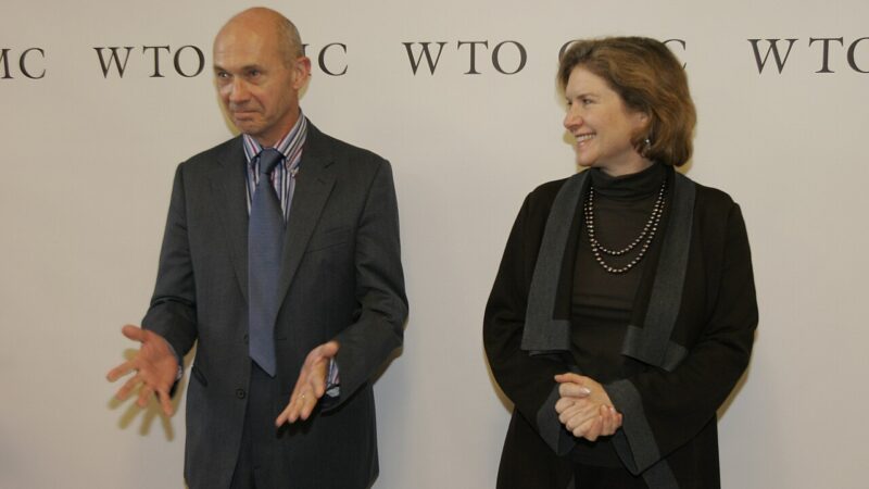 Trade officials at the World Trade Organization headquarters in Geneva