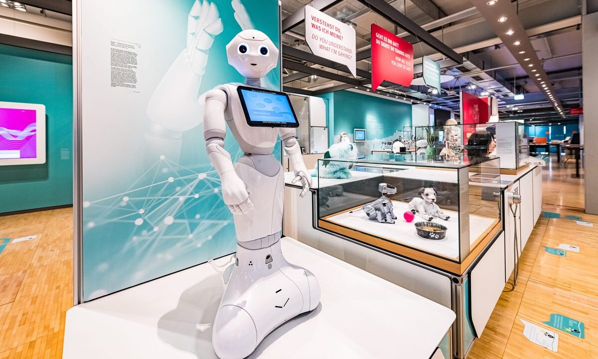 robot at artificial intelligence exhibition museum display