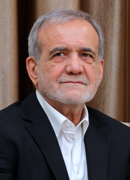 Portrait of Iranian President Masoud Pezeshkian