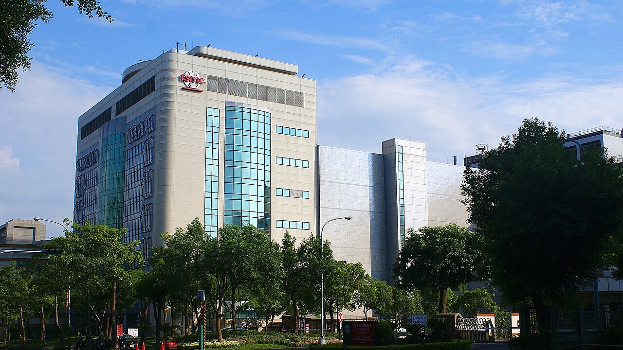 TSMC semiconductor fabrication plant building in Taiwan